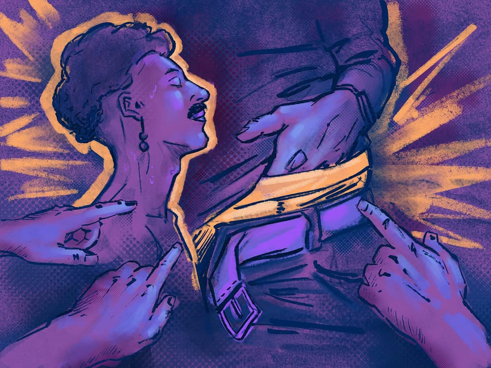 Illustration eines Mannes beim Masturbieren – Symbolbild zu Solo-Sex, Lust und sexueller Selbstbestimmung
