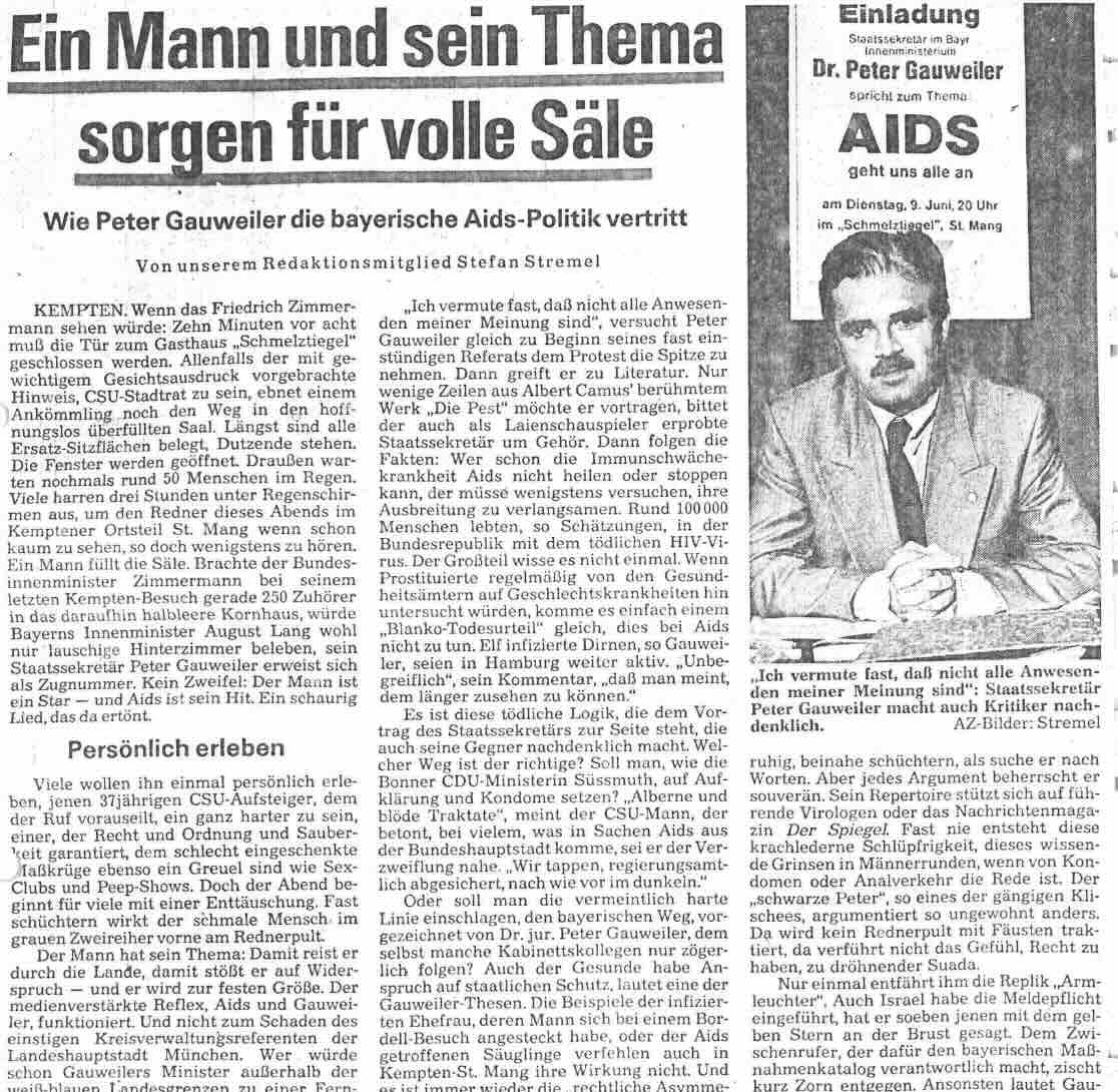 Vorschau ROSA Lebenszeichen – Gauweiler Aids-Maßnahmenkatalog (1987)