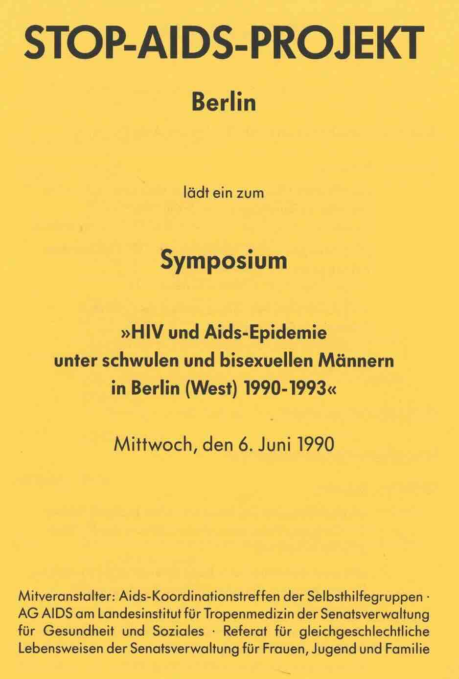 Vorschau STOP AIDS Projekt – Symposium (1990)