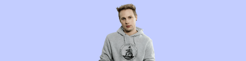 Landscape format banner with Dennis - tells of his coming out and the inner conflict with his partner at the time.