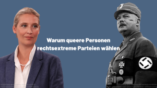 Eine Collage von Alice Weidel (links) und Ernst Röhm (rechts) - Warum queere Personen rechtsextreme Parteien wählen